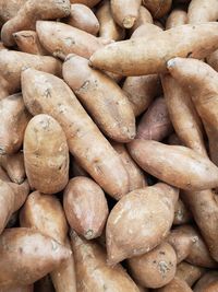 Full frame shot of potatoes for sale at market