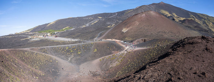 The beautiful etna volcano with its silvestri craters