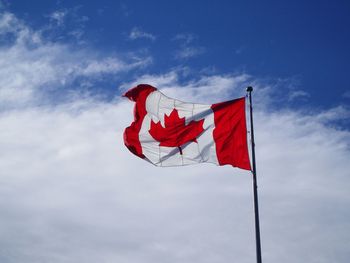 Low angle view of canadian flag