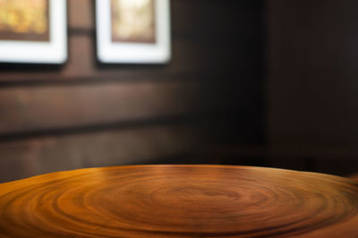 Close-up of empty table at home