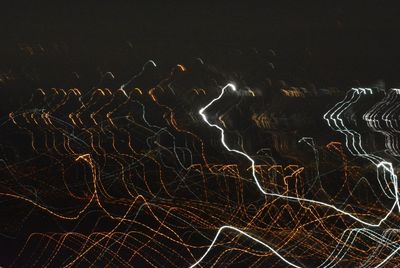 Abstract image of light trails at night
