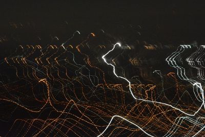 Abstract image of light trails at night