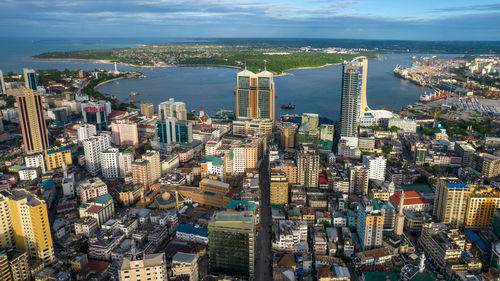 Aerial view of dar es salaam, tanzania