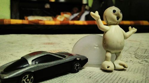 Close-up of toy car