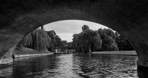 Arch bridge over river