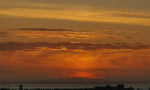 Scenic view of dramatic sky during sunset