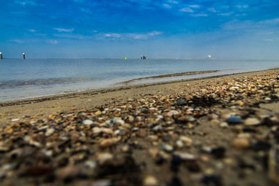 Scenic view of beach against sky