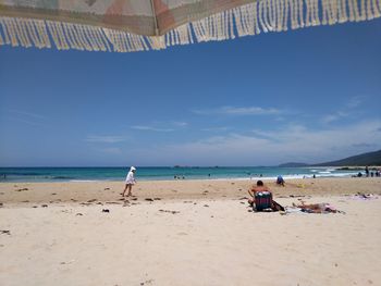 Scenic view of beach against sky