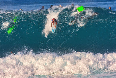 Man swimming in sea