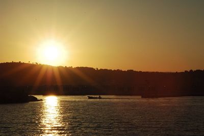 Scenic view of sea during sunset