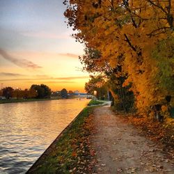 View of river at sunset