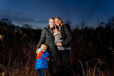 Mother and son on daughter