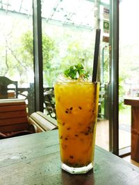 Close-up of drink on table