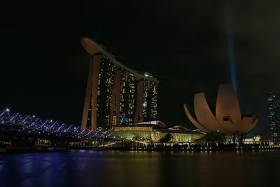 City lit up at night