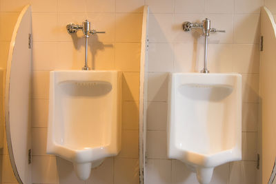 Urinals in bathroom