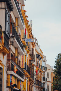 Low angle view of buildings in city