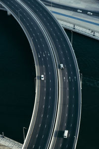 High angle view of bridge over river in city