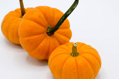 Close-up of pumpkin against orange background