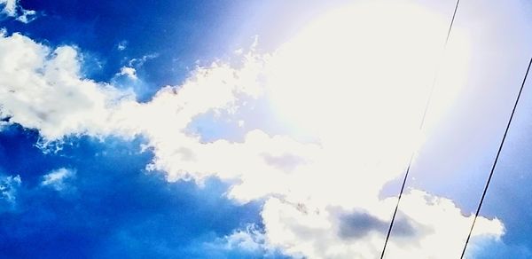 Low angle view of sky on sunny day