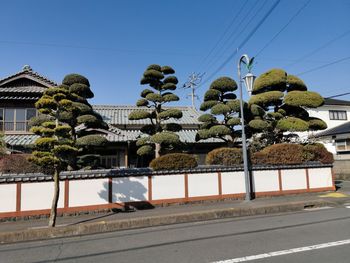 Street against sky in city