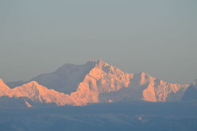 Scenic view of snowcapped mountain against sky