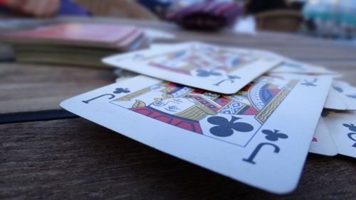 Cards on table