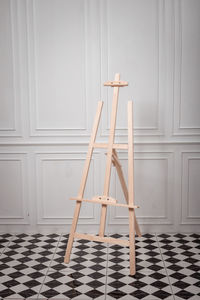 Easel against wall