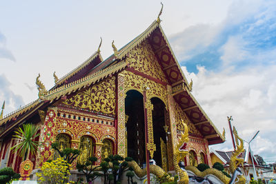 Low angle view of traditional building against sky