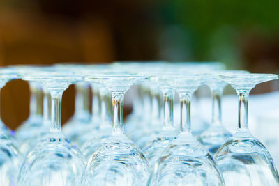 Close-up of glass bottles on table