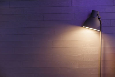 Illuminated lamp on wall