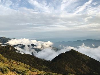 Scenic view of mountains against sky