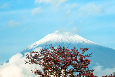 Scenic view of snowcapped mountain against sky