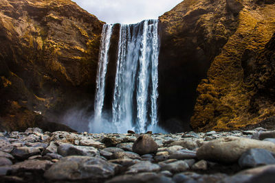 Scenic view of waterfall