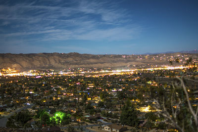 Illuminated city at night