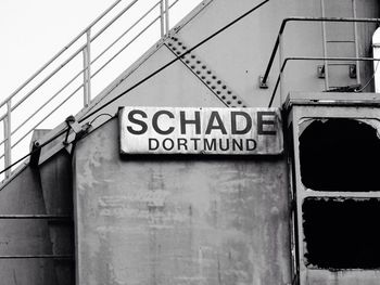 Low angle view of information sign