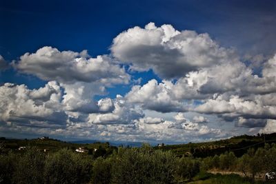 Scenic view of landscape against cloudy sky