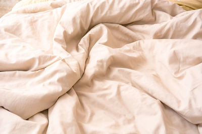 Full frame shot of messy bed