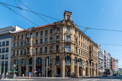 Street view of the crossing of invalidenstrasse with chausseestrasse in berlin mitte