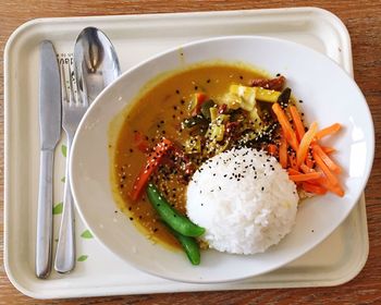 Close-up of food served in plate