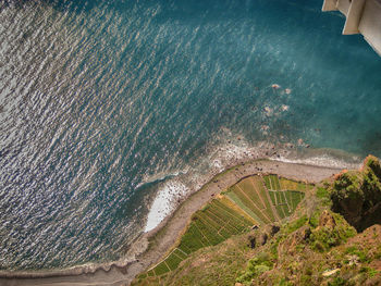 High angle view of sea shore