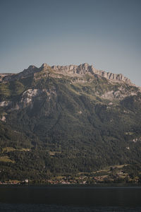 Scenic view of mountains against clear sky