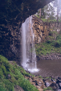 Scenic view of waterfall