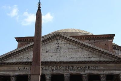 Low angle view of historic building against sky