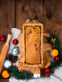 Christmas decorations on table