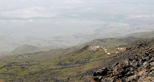 High angle view of landscape against sky