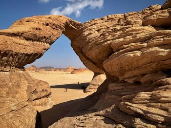 Rock formation against sky