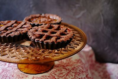 Close-up of cupcakes on table