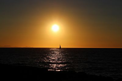 Scenic view of sea during sunset