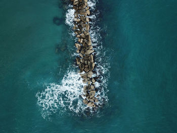 High angle view of sea