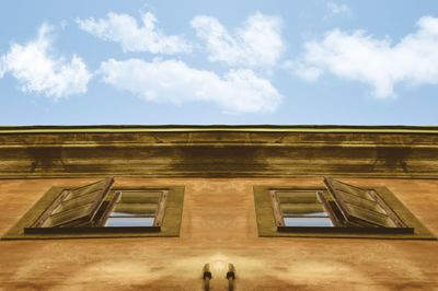 Low angle view of building against sky